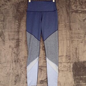 Aerie Leggings Womens Small Blue Gray Colorblock High Rise Chill Play Move Yoga
